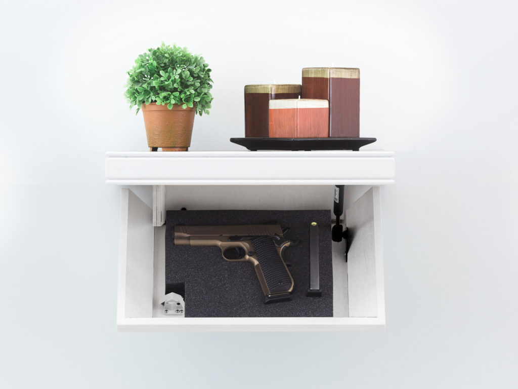 Floating shelf gun safe small open