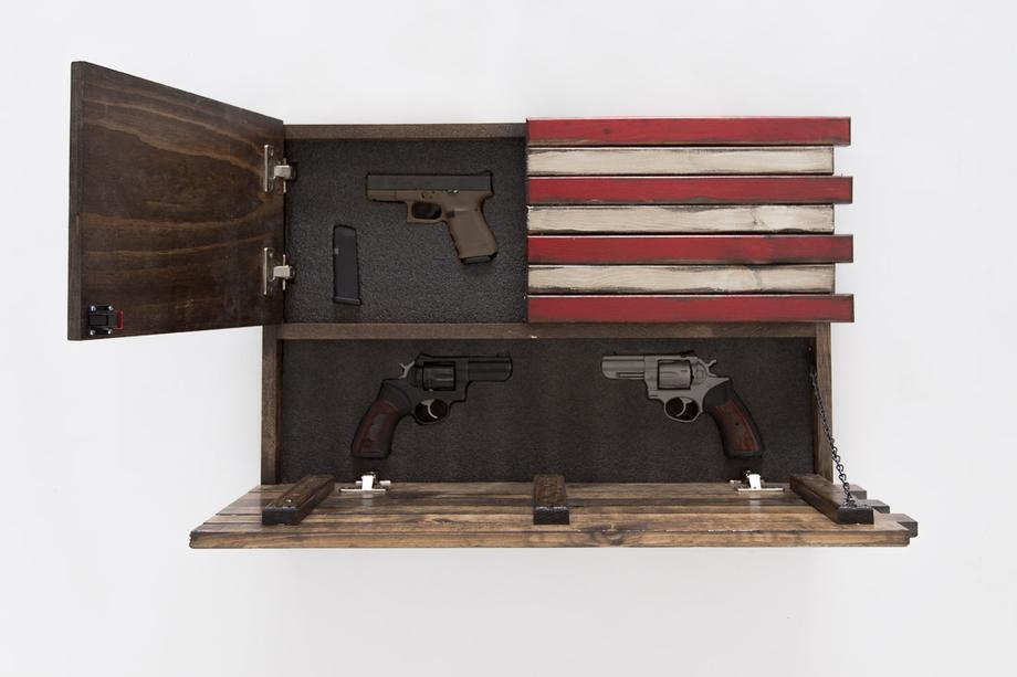 American flag wall art hidden gun